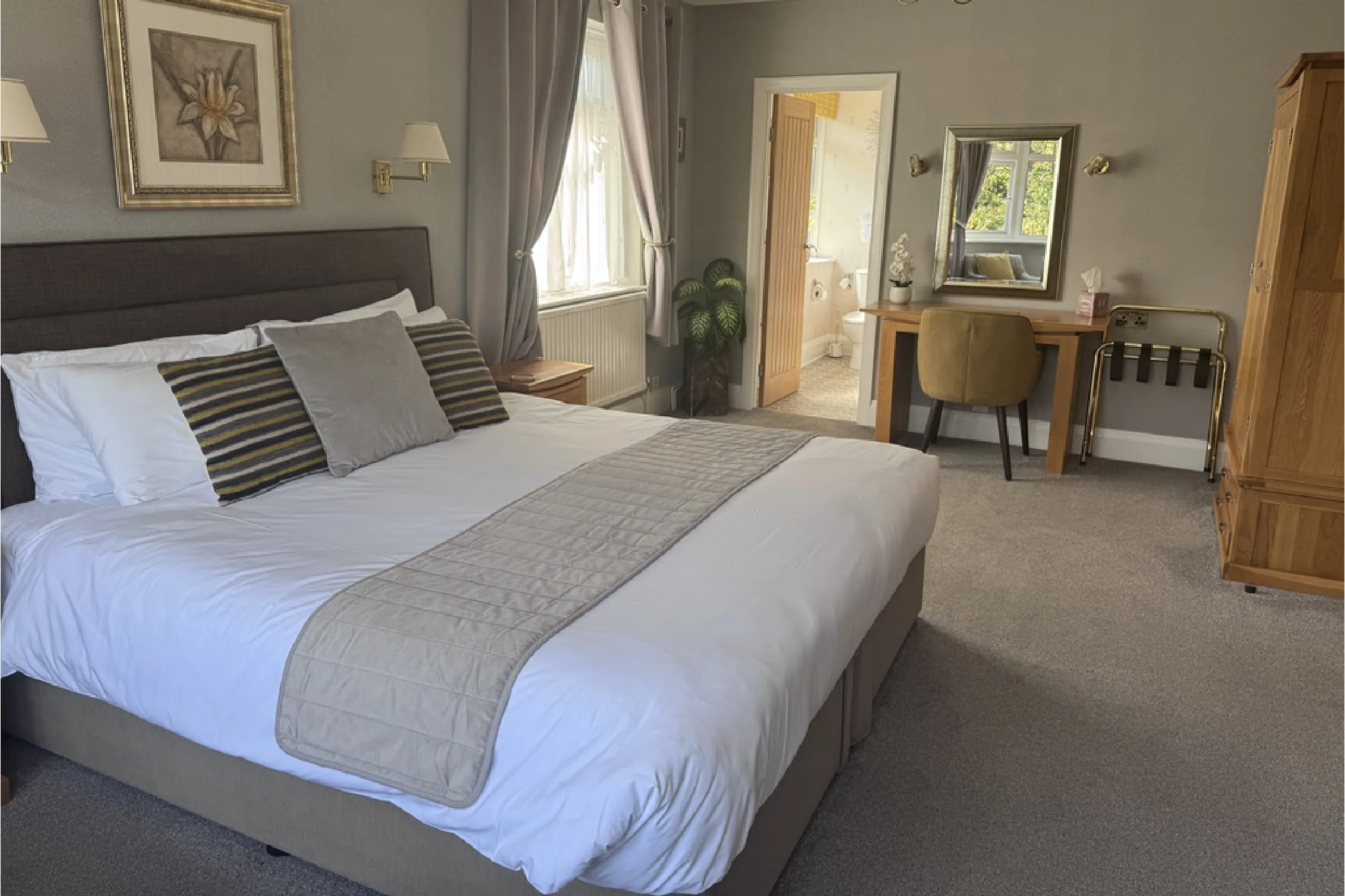 Room 3 Small Double Room 1 at Seaside Hideaway Hotel in Scarborough, with double bed and window seating area