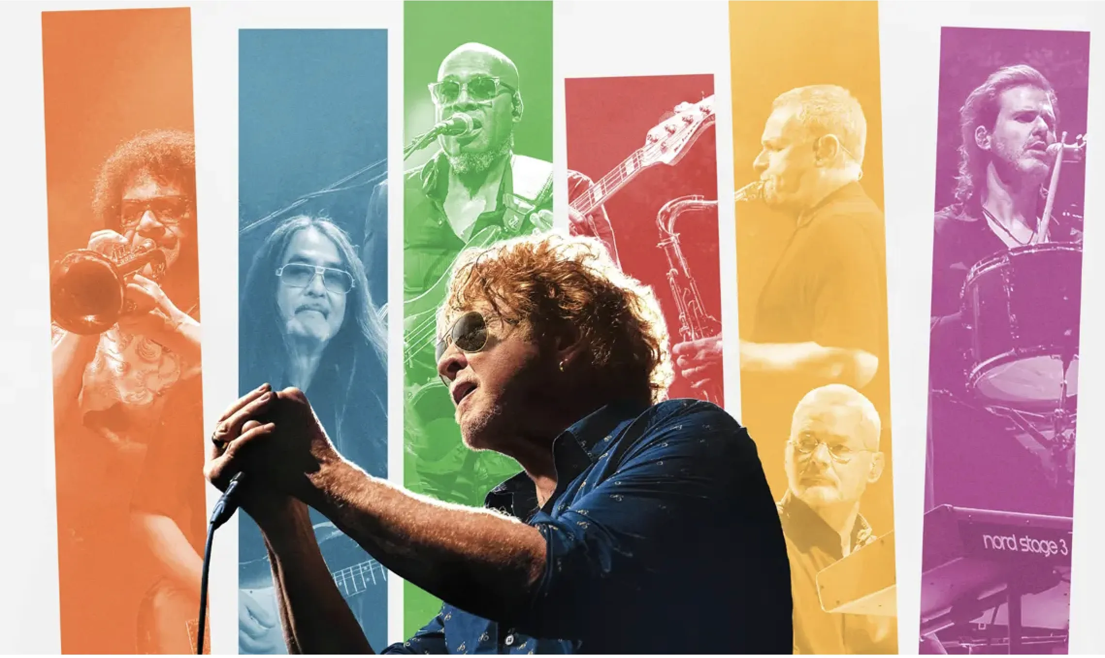 simply-red-scarborough-open-air-theatre-2027 Simply Red performing live, Mick Hucknall at the microphone, promotional artwork for Scarborough Open Air Theatre 17 August 2027